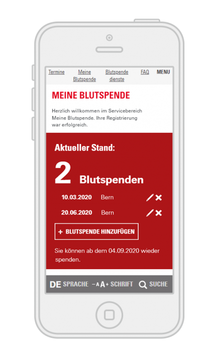 Blutspende App Schweiz