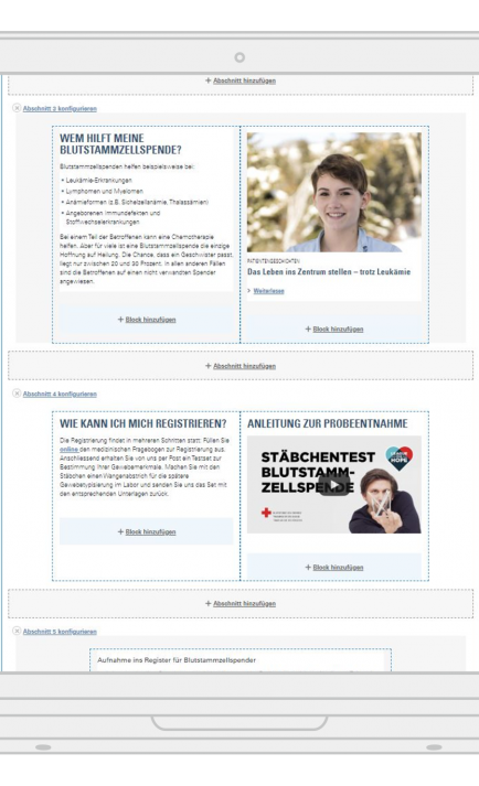 Drupal Backend mit Layout Builder mit intuitivem UI